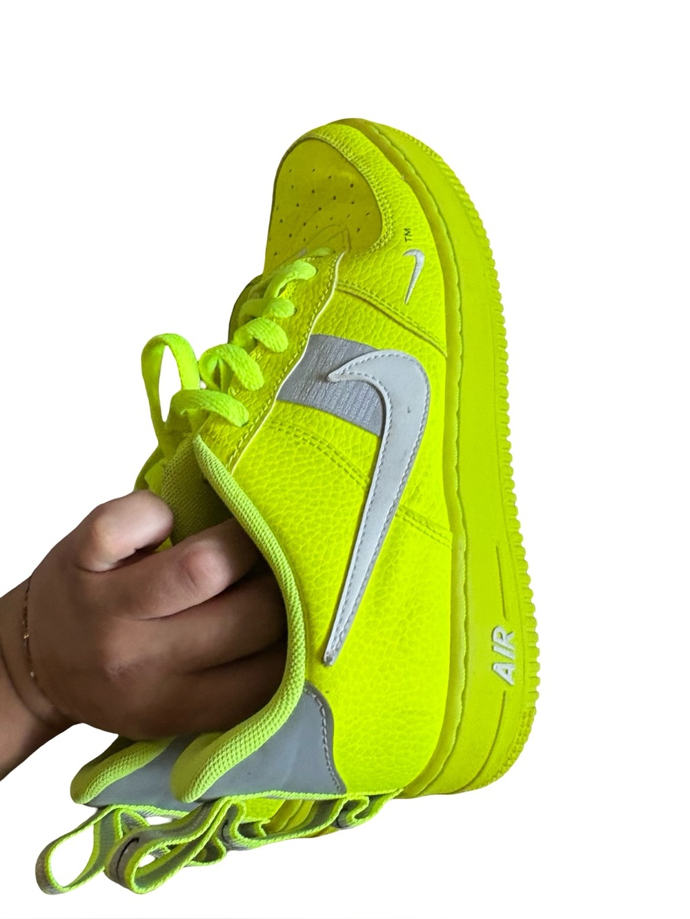 Neon yellow Air Force kids 6.5Y - Picture 3 of 15